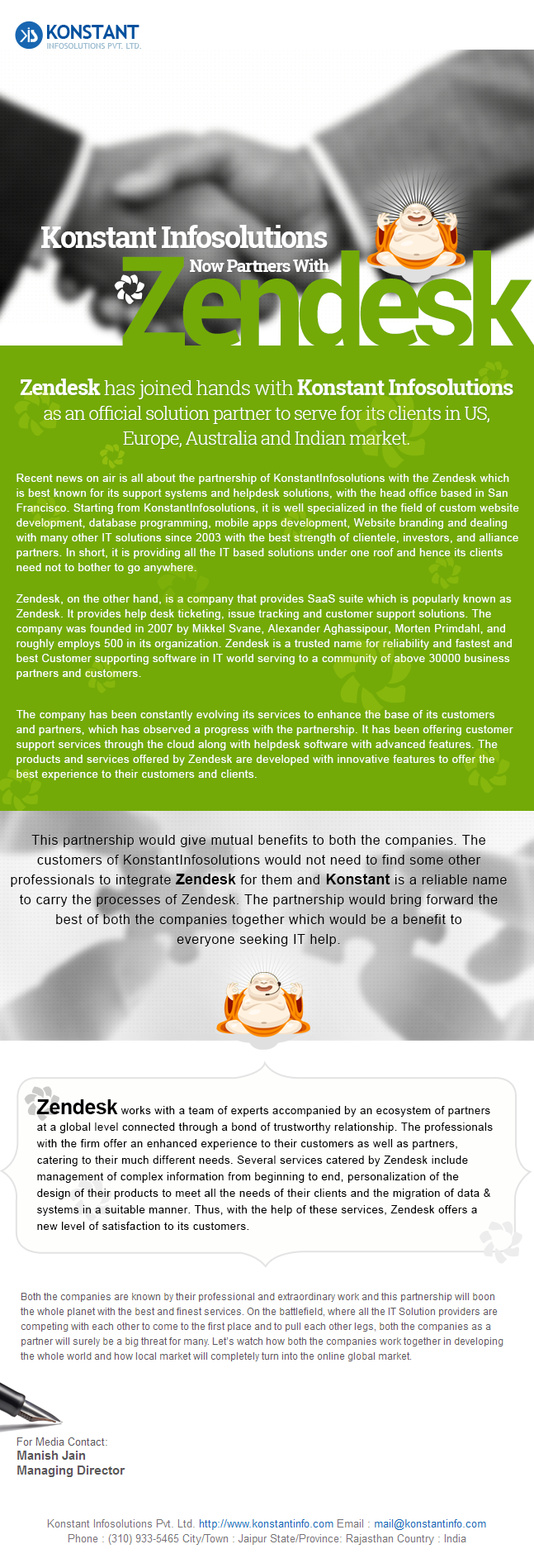 Konstant Infosolutions Joining Hands with ZENDESK