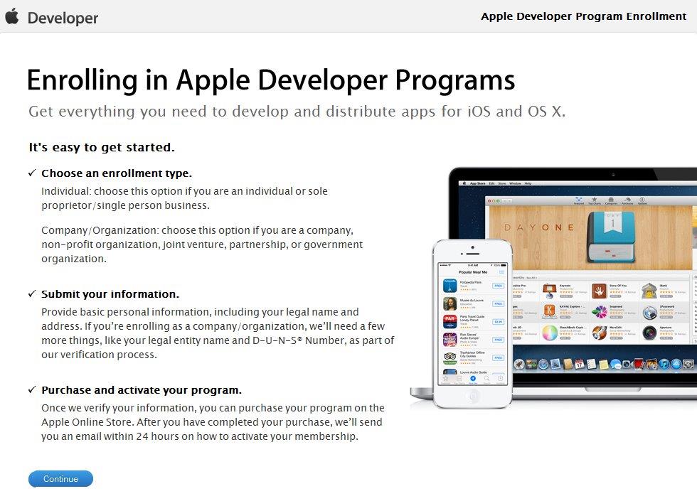 Apple Developer Program enrolment process