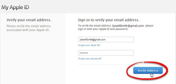 verify your email -Apple