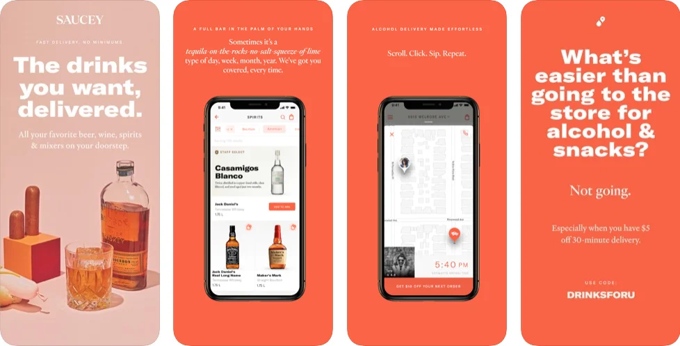 saucey alcohol delivery app