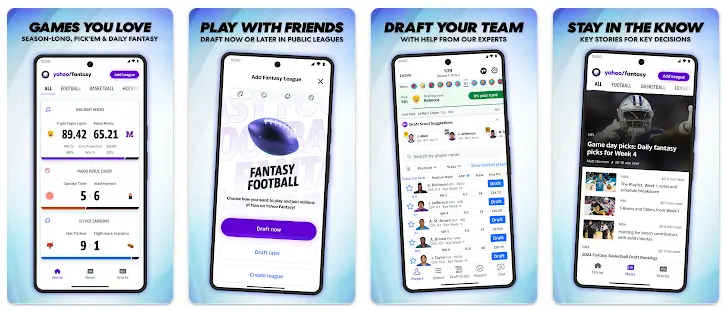 yahoo fantasy football, sports app