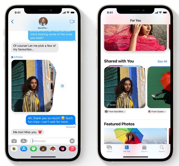 shared message new ios 15 features