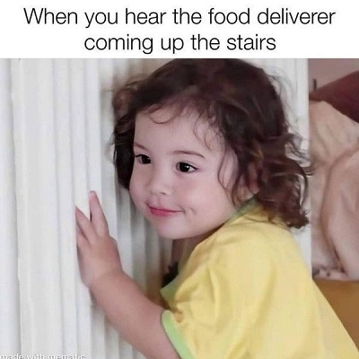 food deliverer coming