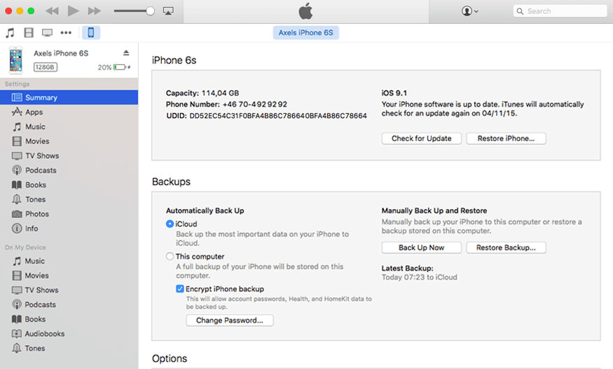 click on the ‘Serial Number’